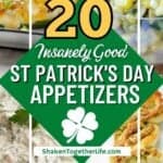 collage of food with overlay reading best st patricks day appetizers