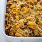 close up of Frito pie casserole