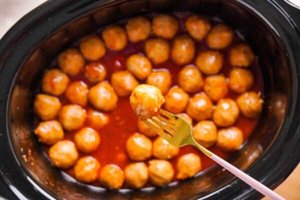 Crock Pot Apple Jelly Meatballs - Shaken Together