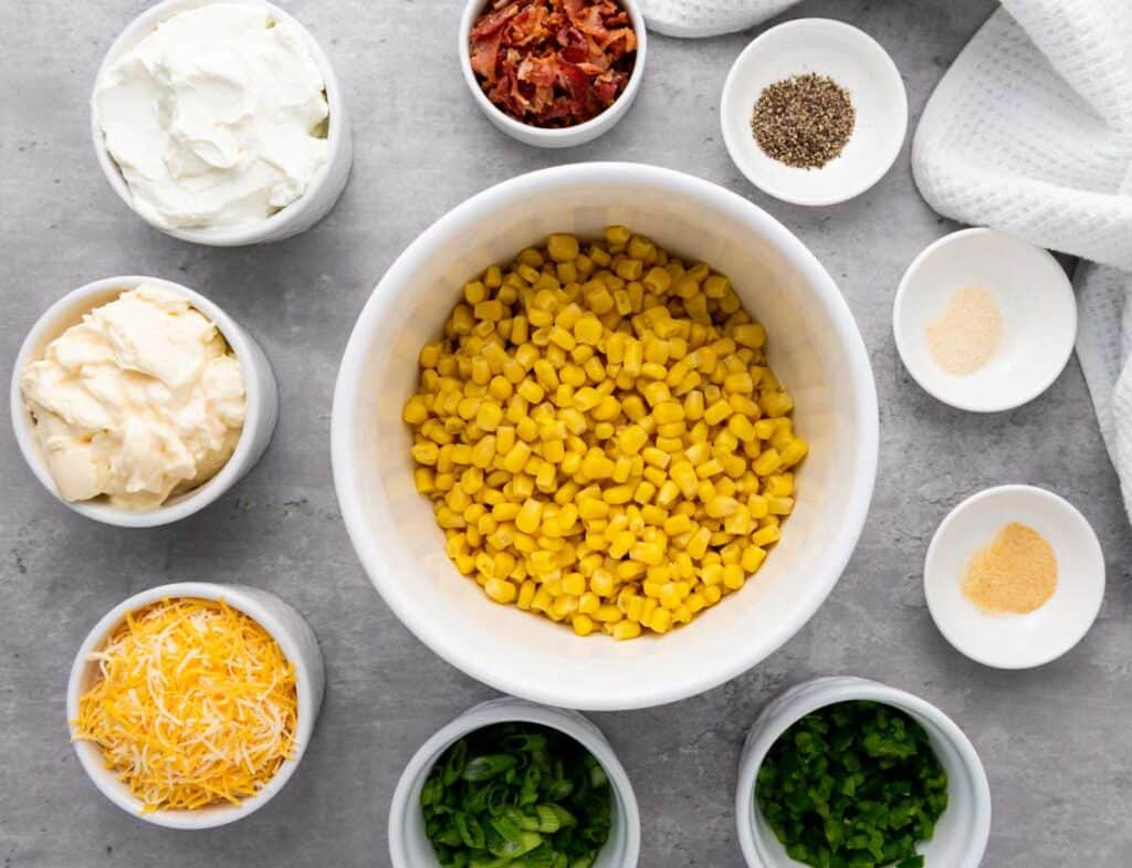 crack corn ingredients on countertop