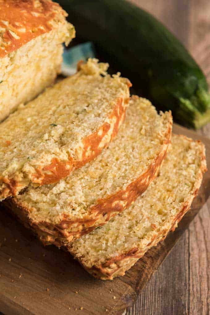 sliced cheese zucchini bread