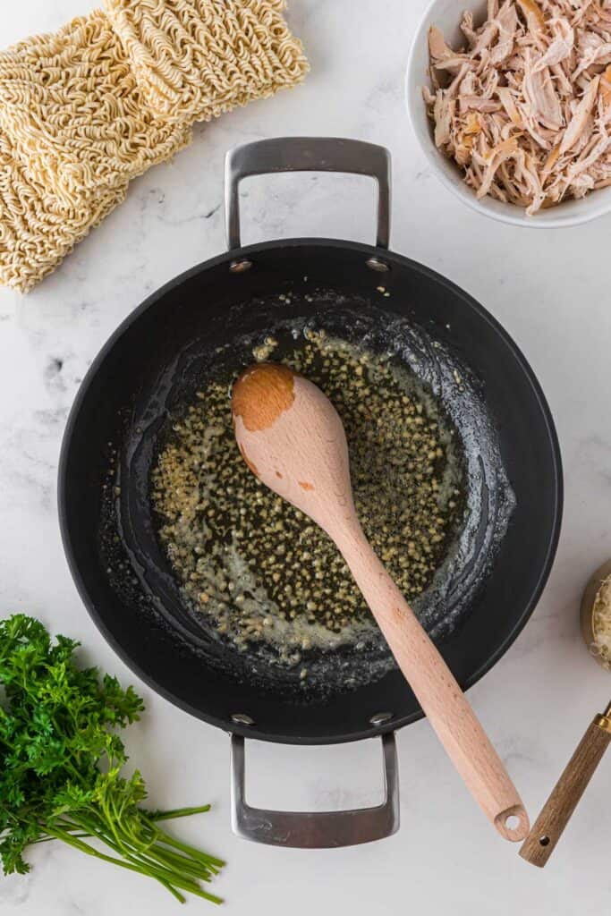 melting butter in skillet