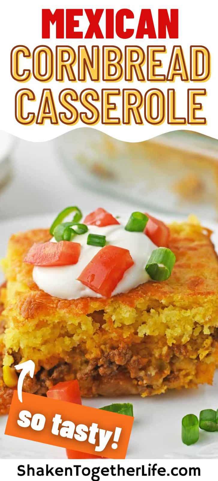Easy Jiffy Cornbread Casserole with Ground Beef Shaken Together