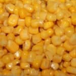 close up of cooked canned corn