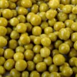 close up of cooked canned peas