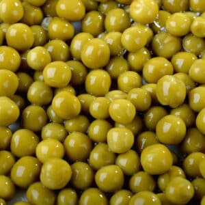 close up of cooked canned peas