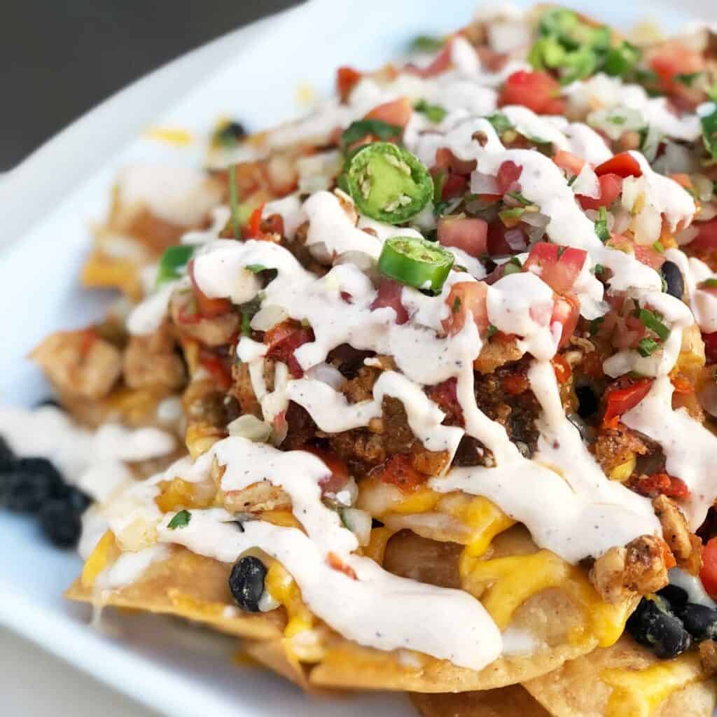 nachos on white plate