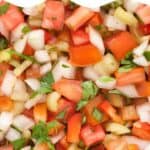 collage of pico de gallo with recipe name overlay