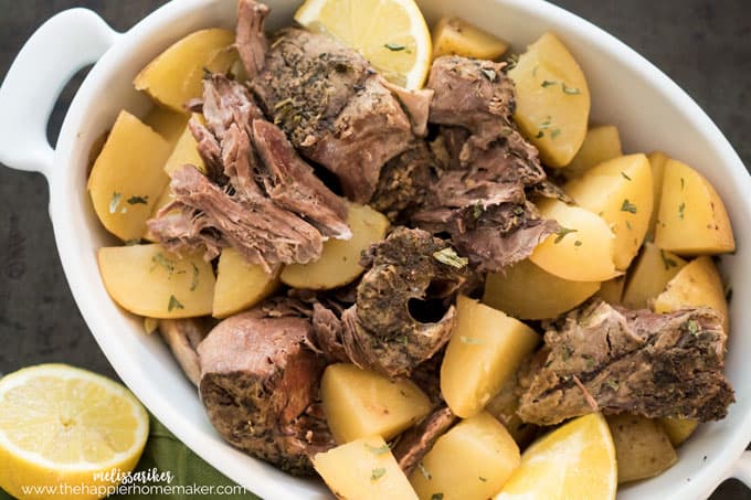 slow cooker leg of lamb and potatoes