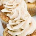 collage of churro cupcakes with recipe name overlay