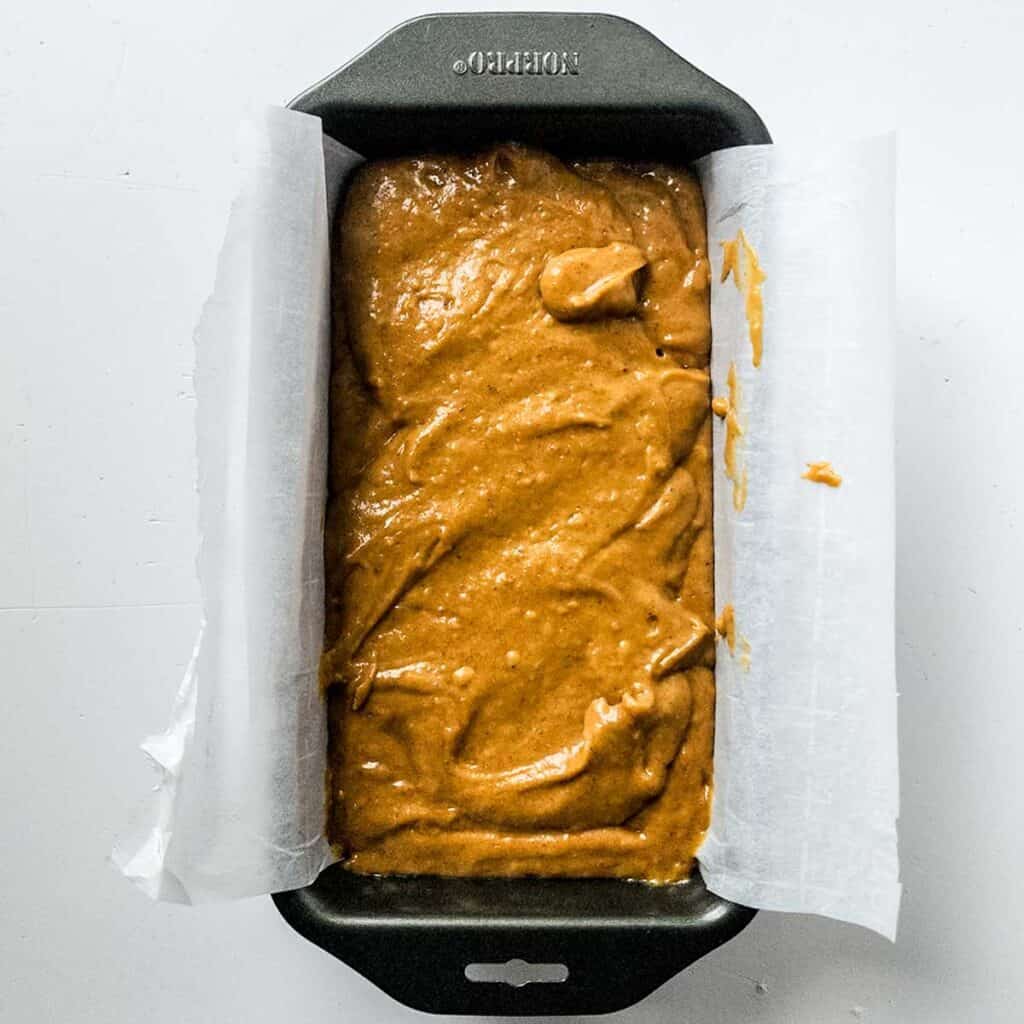 pumpkin spice bread before baking