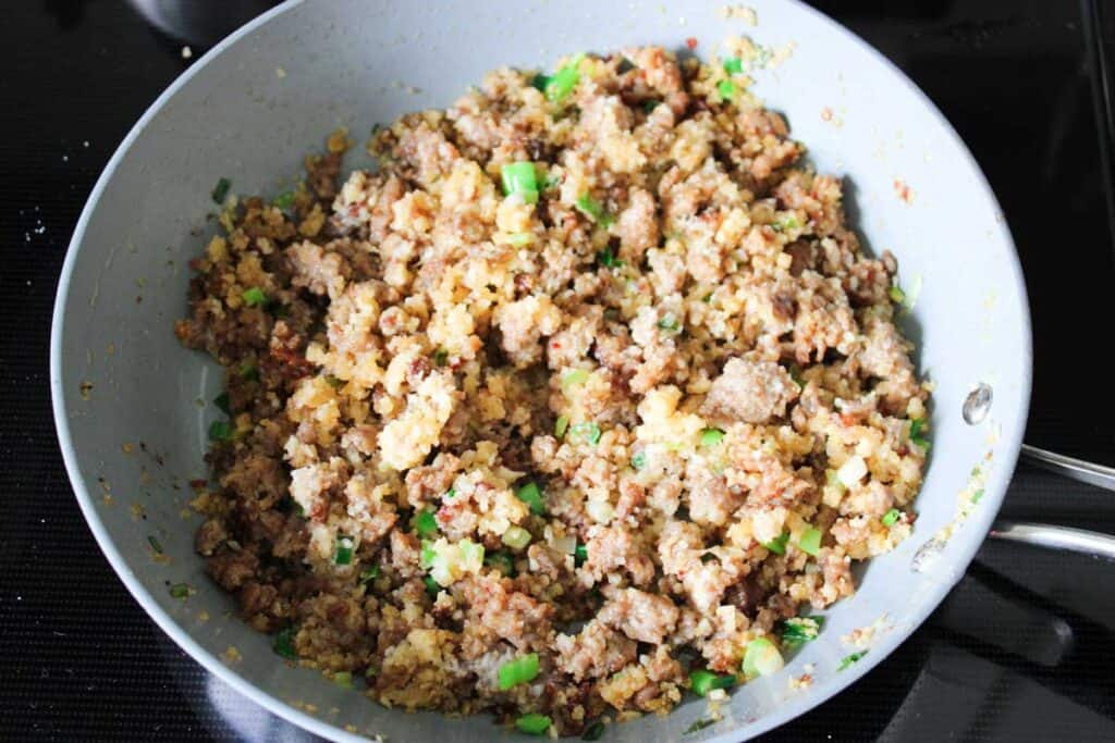 mushroom stuffing in bowl