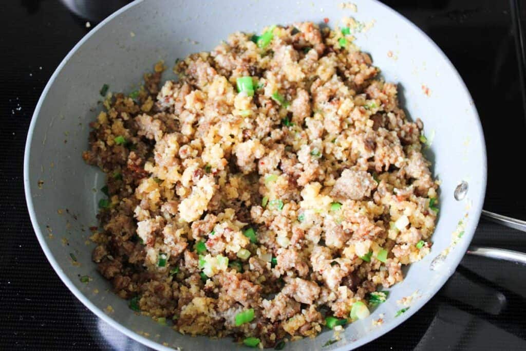 mushroom stuffing in bowl