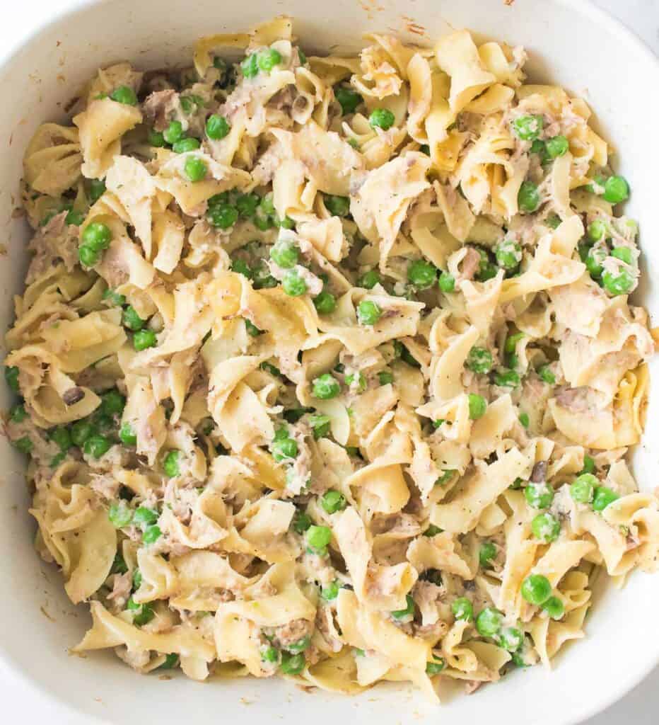 dish of tuna noodle casserole