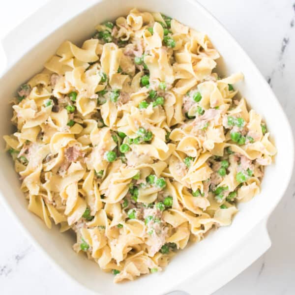Easy Tuna Noodle Casserole (No Cheese) Shaken Together