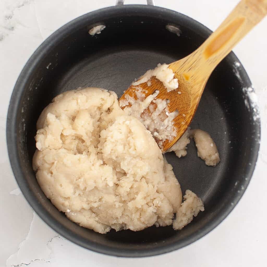 making churro dough in saucepan