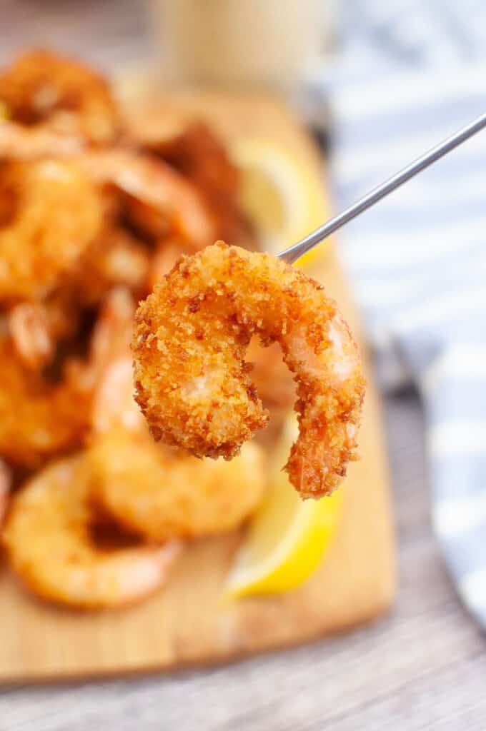 panko fried shrimp on skewer