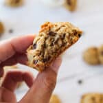 chunky monkey cookie with bite taken out