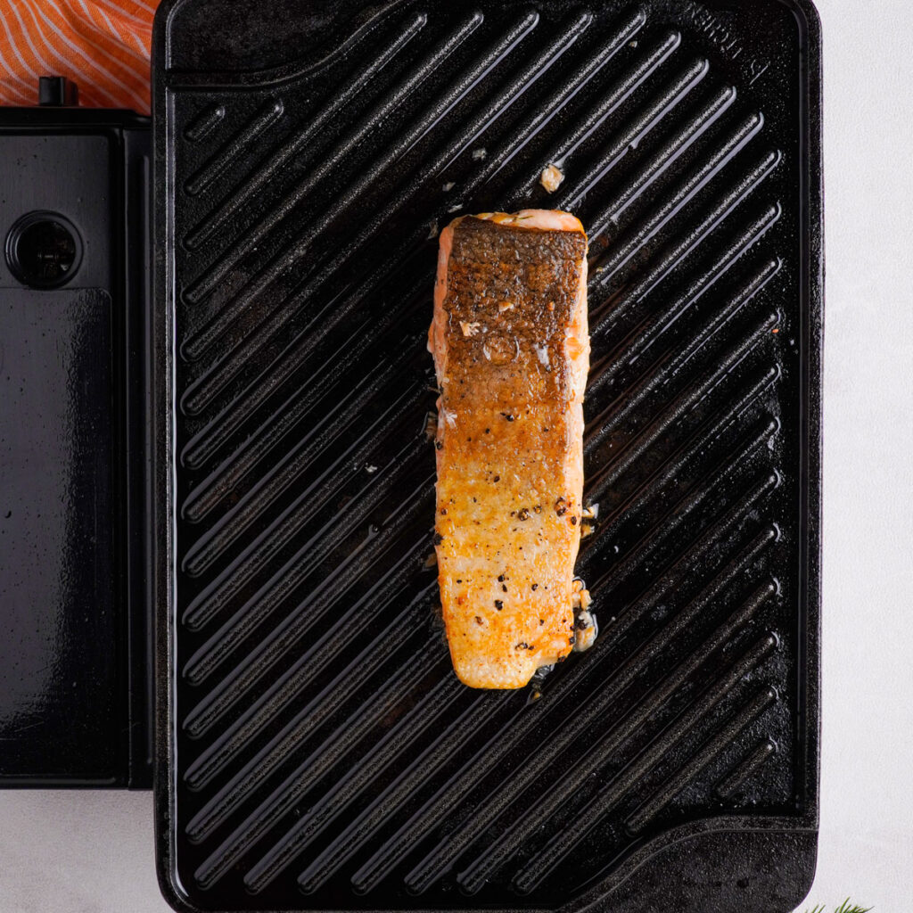 grilled salmon on grill