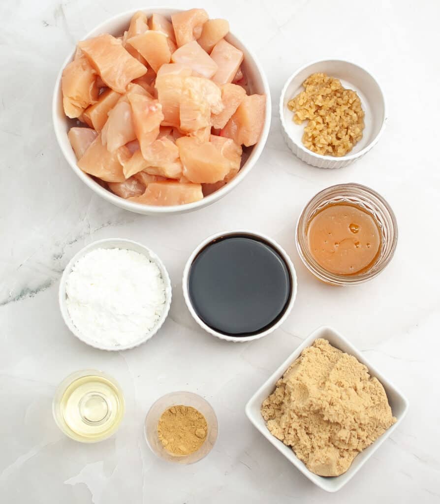 Slow Cooker Teriyaki Chicken ingredients on counter