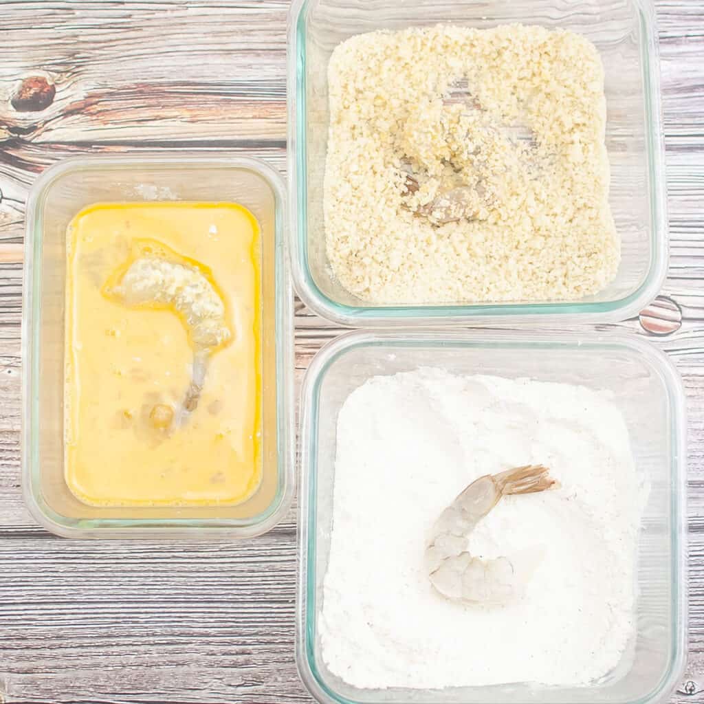 breading shrimp process shot