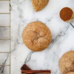 chewy snickerdoodles on marble counter
