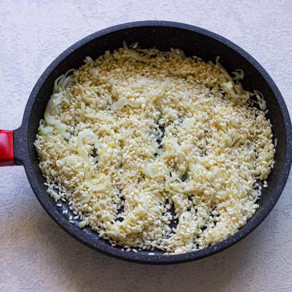 risotto in skillet