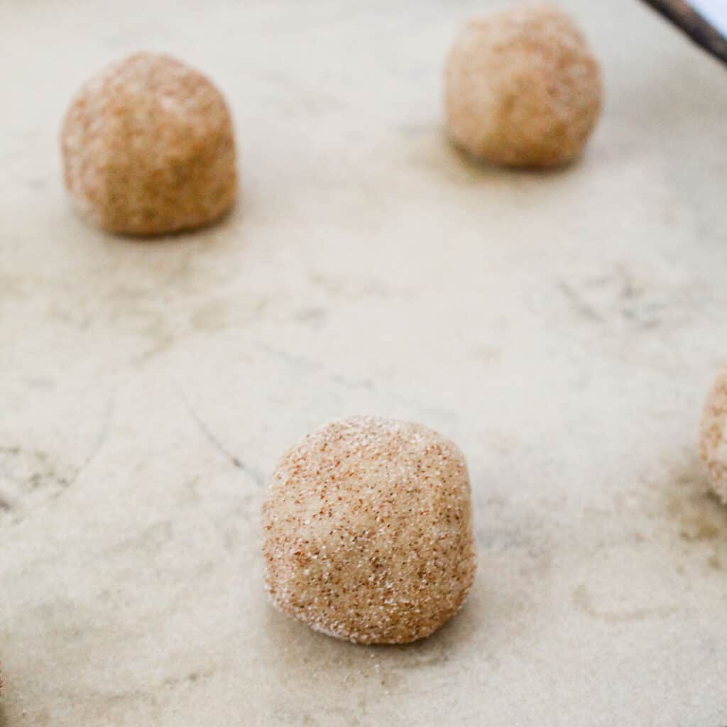 chewy snickerdoodles before baking