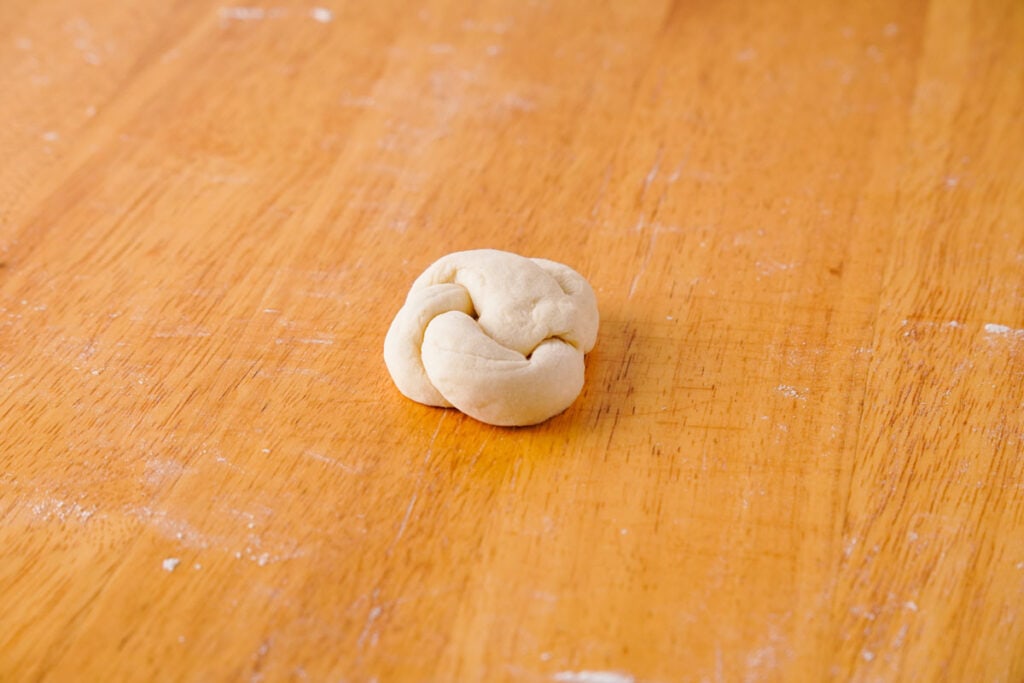 dough tied into a knot