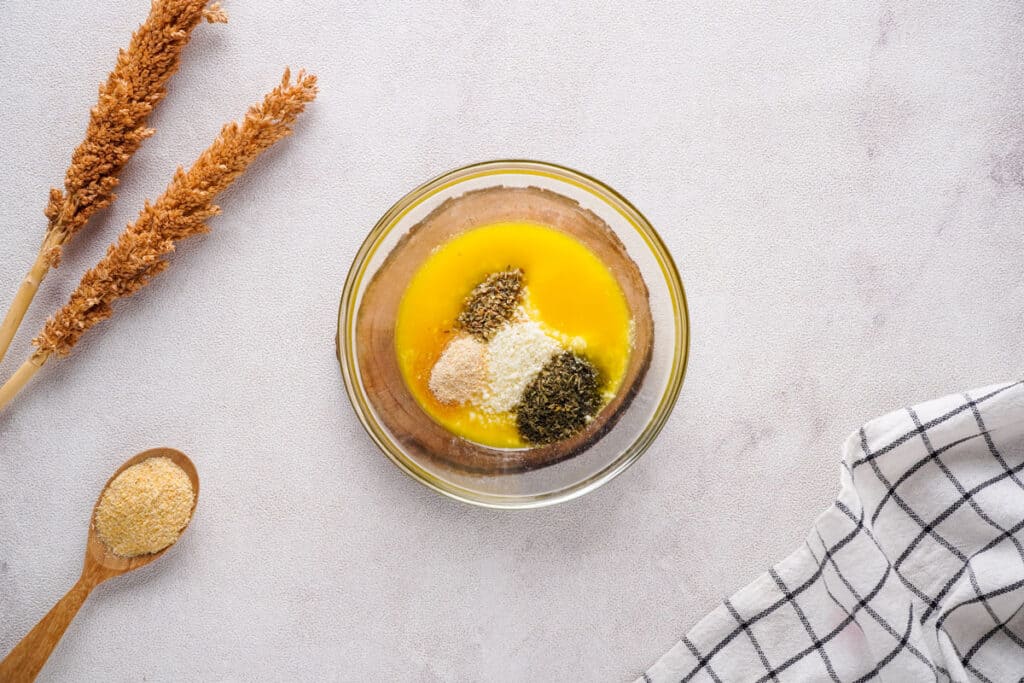 garlic butter ingredients in bowl