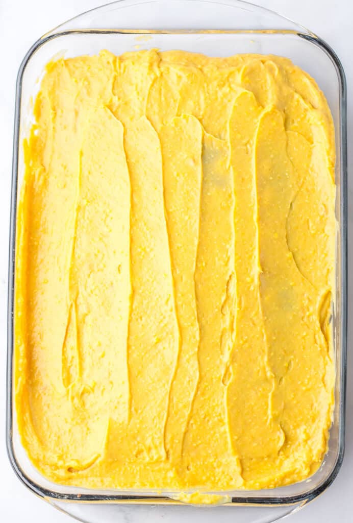 layers of peanut butter poke cake