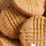 collage of peanut butter cookies with recipe name overlay