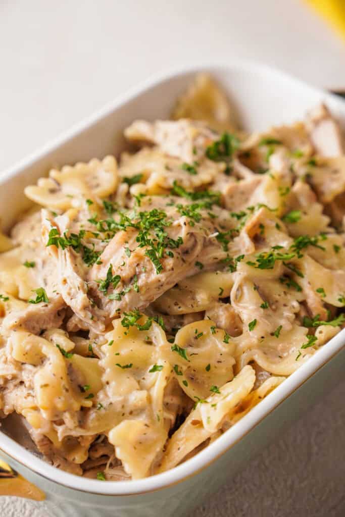chicken casserole in serving dish
