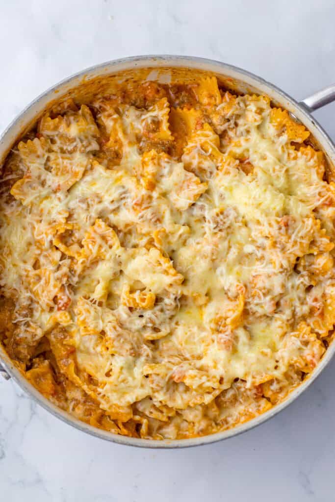 skillet with skillet lasagna
