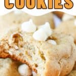 collage of banana pudding cookies with recipe name overlay