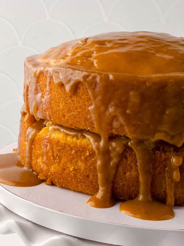 caramel layered poke cake