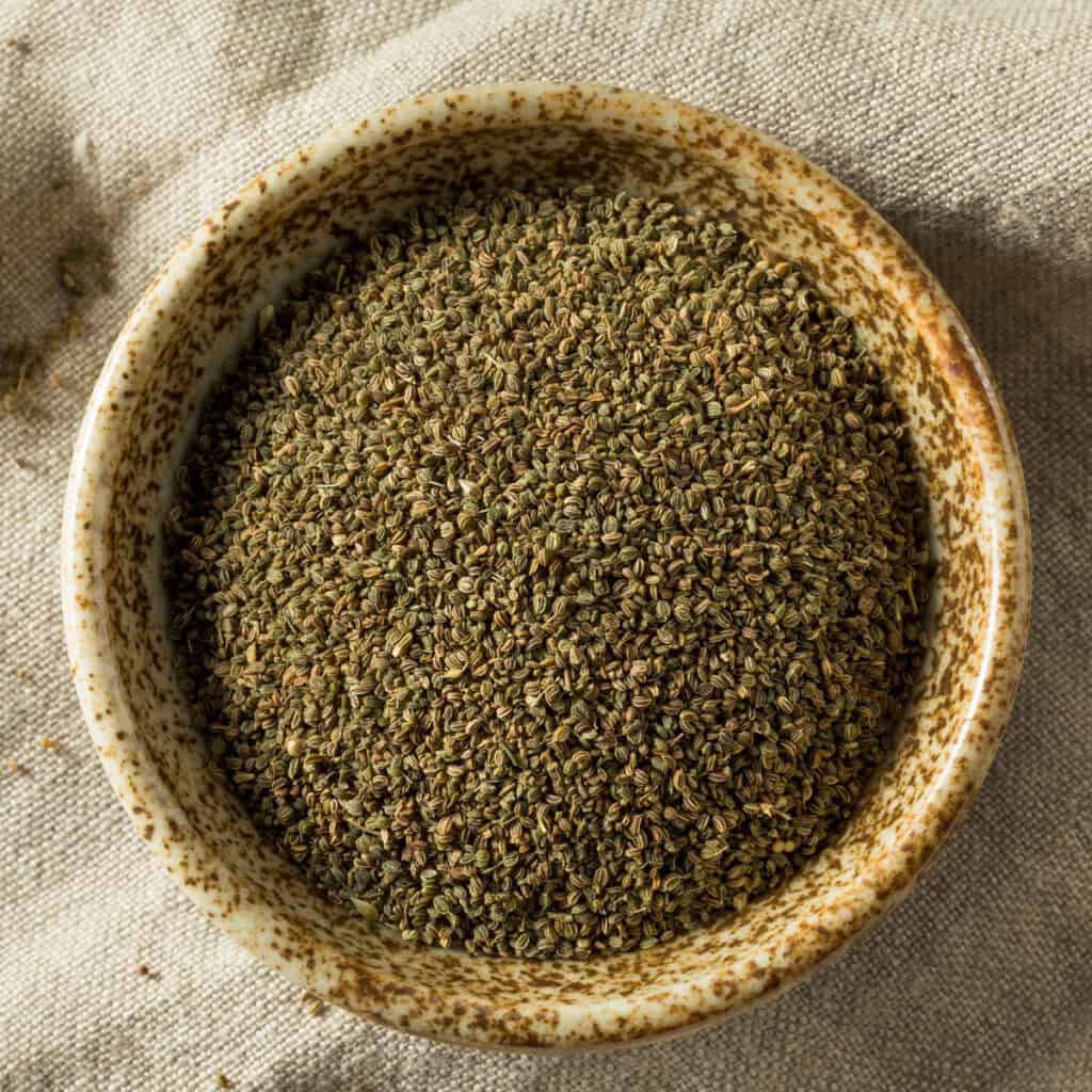 celery seeds in small bowl