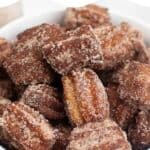 collage of churro bites with recipe name overlay