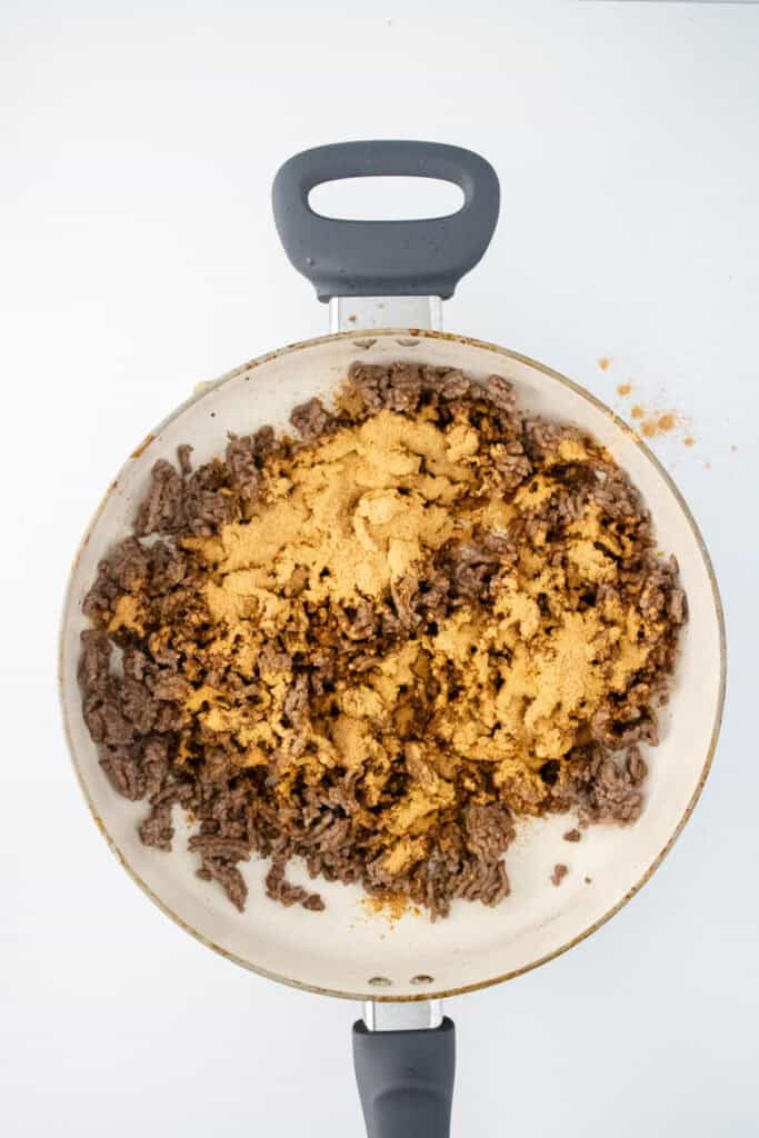 making taco meat