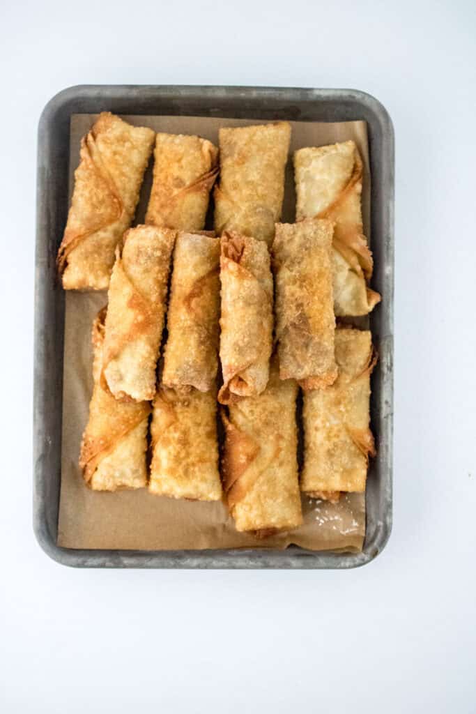 cheeseburger eggrolls after frying