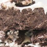 no bake oreo marshmallow bars with recipe name overlay
