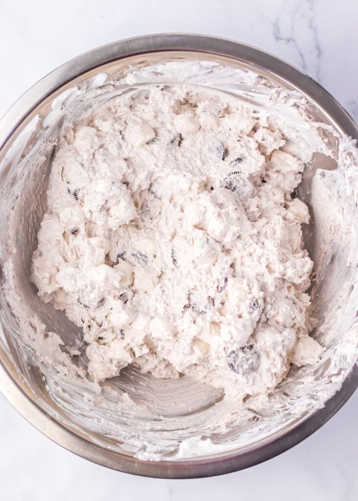 mixing oreo fluff