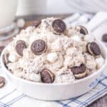 oreo fluff in white bowl