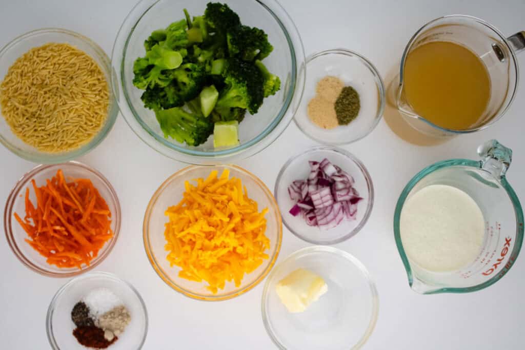 broccoli cheddar orzo ingredients