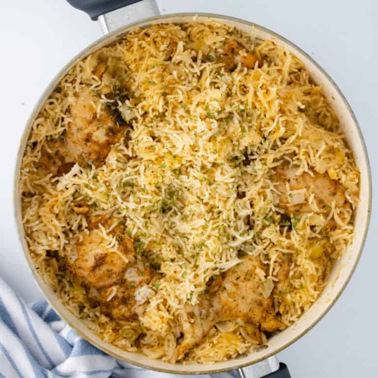 pan of One Pot Chicken and Rice