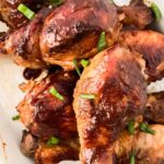 collage of slow cooker bbq drumsticks with recipe name overlay