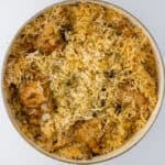One Pot Chicken and Rice in skillet