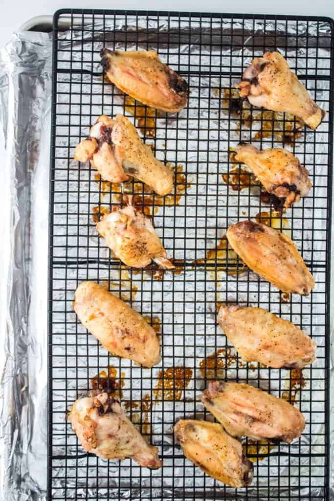 wings on rack after baking