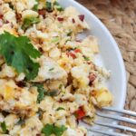 collage of Fiesta Scrambled Eggs with recipe name overlay