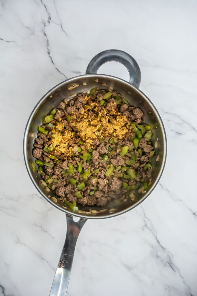 cooked ground beef for sheet pan quesadillas